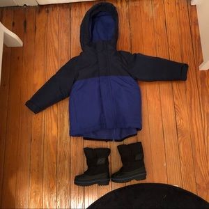 Toddler Boys Winter Coat & Boots Combo